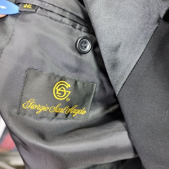 Giorgio Sant Angelo Vintage Black 100% Wool Men's Blazer Coat | Size 44L - Picture 6 of 8